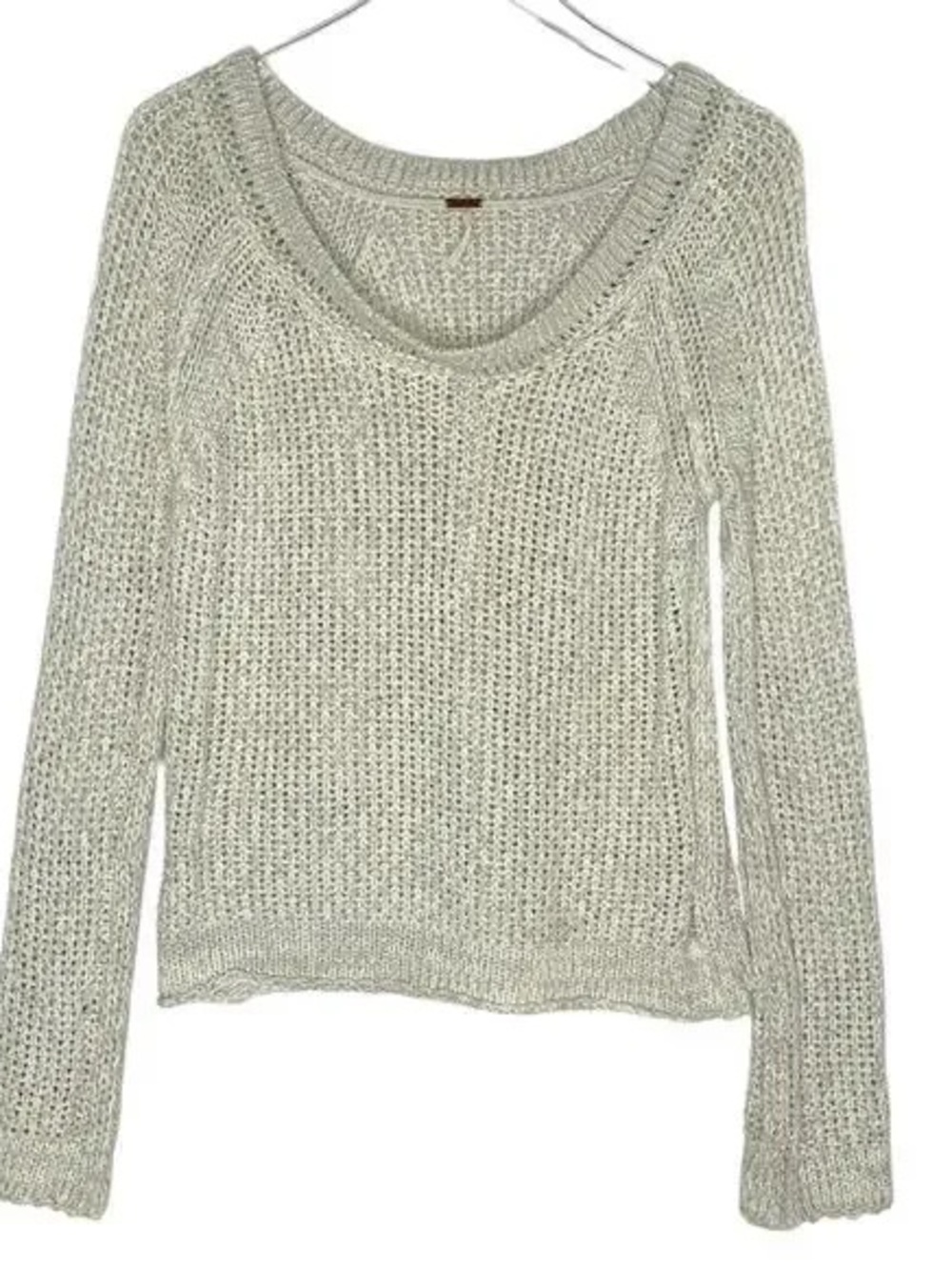 Free People Cozy V-Neck Women's Sweater in Light Gray